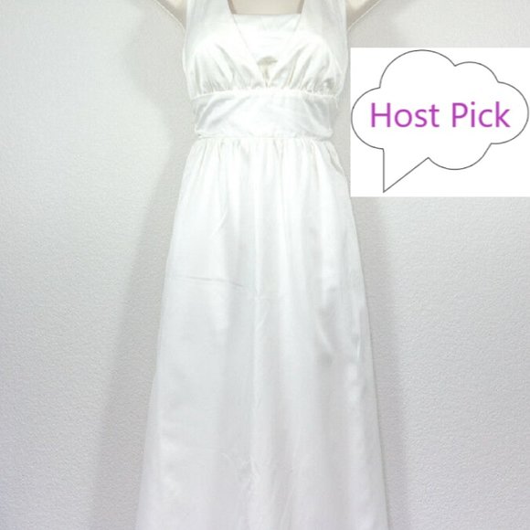 Simple White Wedding Dress Rehearsal Dress - Picture 1 of 9